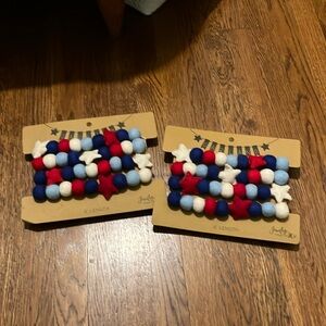 Set of 2 6 foot length Americana garland made of wool.